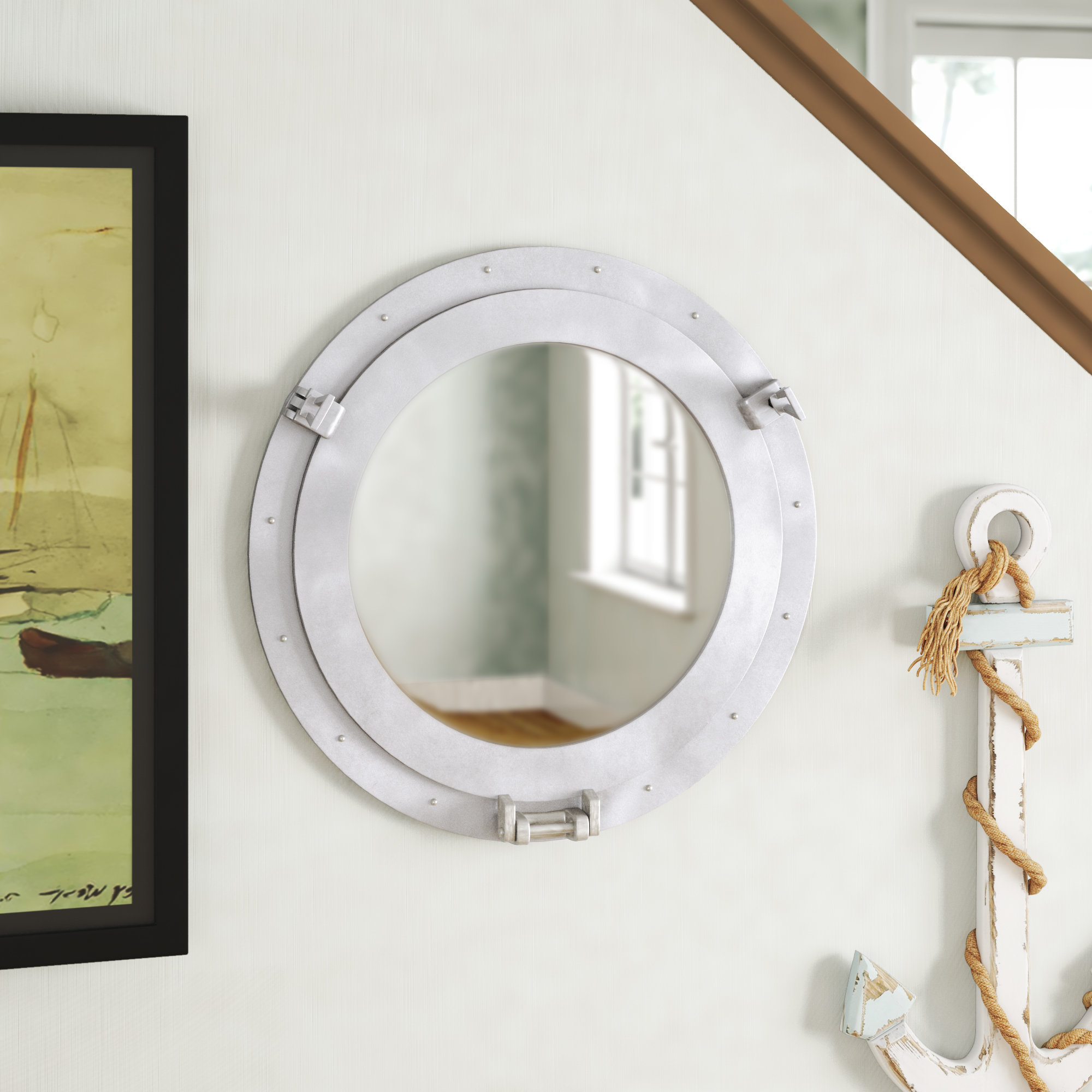 20 Best Ideas Porthole Wall Mirrors throughout How an 8-Inch Brushed Nickel Porthole Mirror Can Elevate Your Coastal Aesthetic