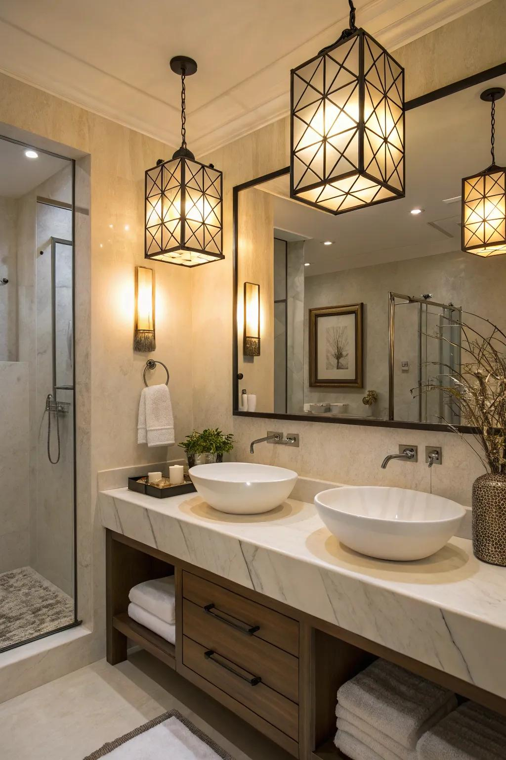 20+ Brilliant Corner Bathroom Layout Ideas inside How the Aiken Collection Light Transforms a Bathroom's Ambiance