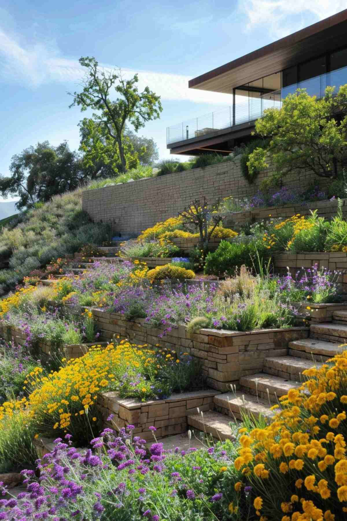 22 Creative Hillside Garden Ideas To Elevate Your Landscape | Sloped ... regarding Elevate Your Landscape With Creative Concrete Garden Walls