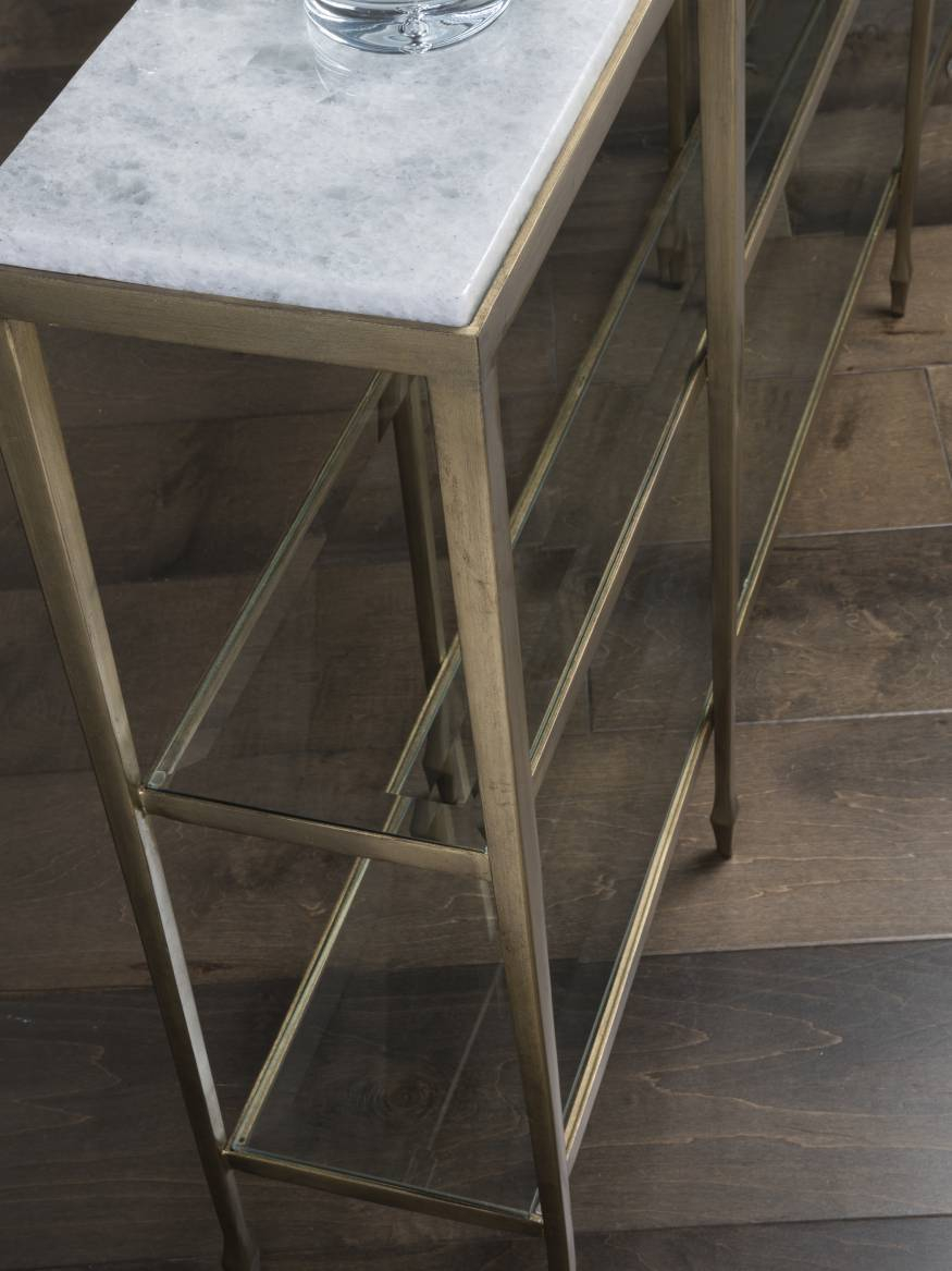 2214-966 | Sashay Gold Console | Signature Designs| Lexington Home in Exploring the Aesthetics and Functionality of the Sashay Gold Slim Etagere