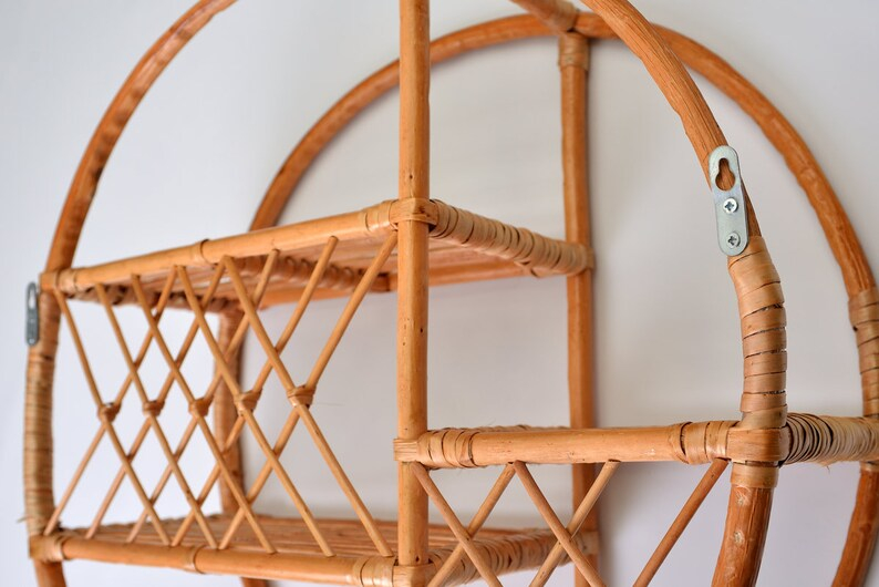 24 Inch Round Shelf Wicker Round Shelf Rattan Round Shelf - Etsy intended for