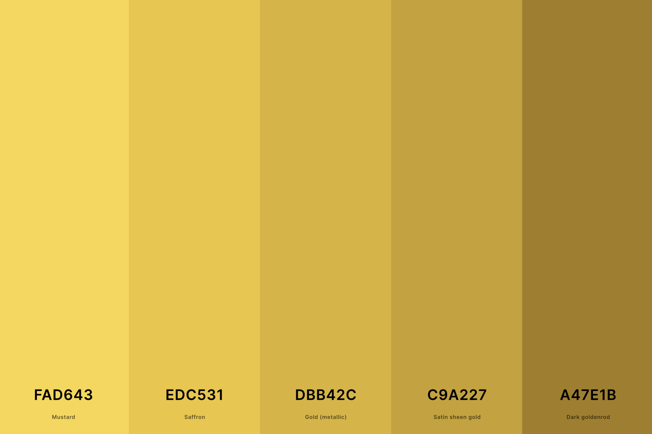 25+ Best Gold Color Palettes With Names And Hex Codes | Gold Color ... in