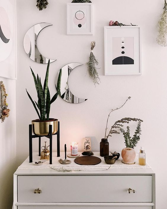 25 Dreamy Celestial Home Decor Ideas - Digsdigs intended for Bringing Celestial Charm Home with HomeRoots Moon Phase Mirrors