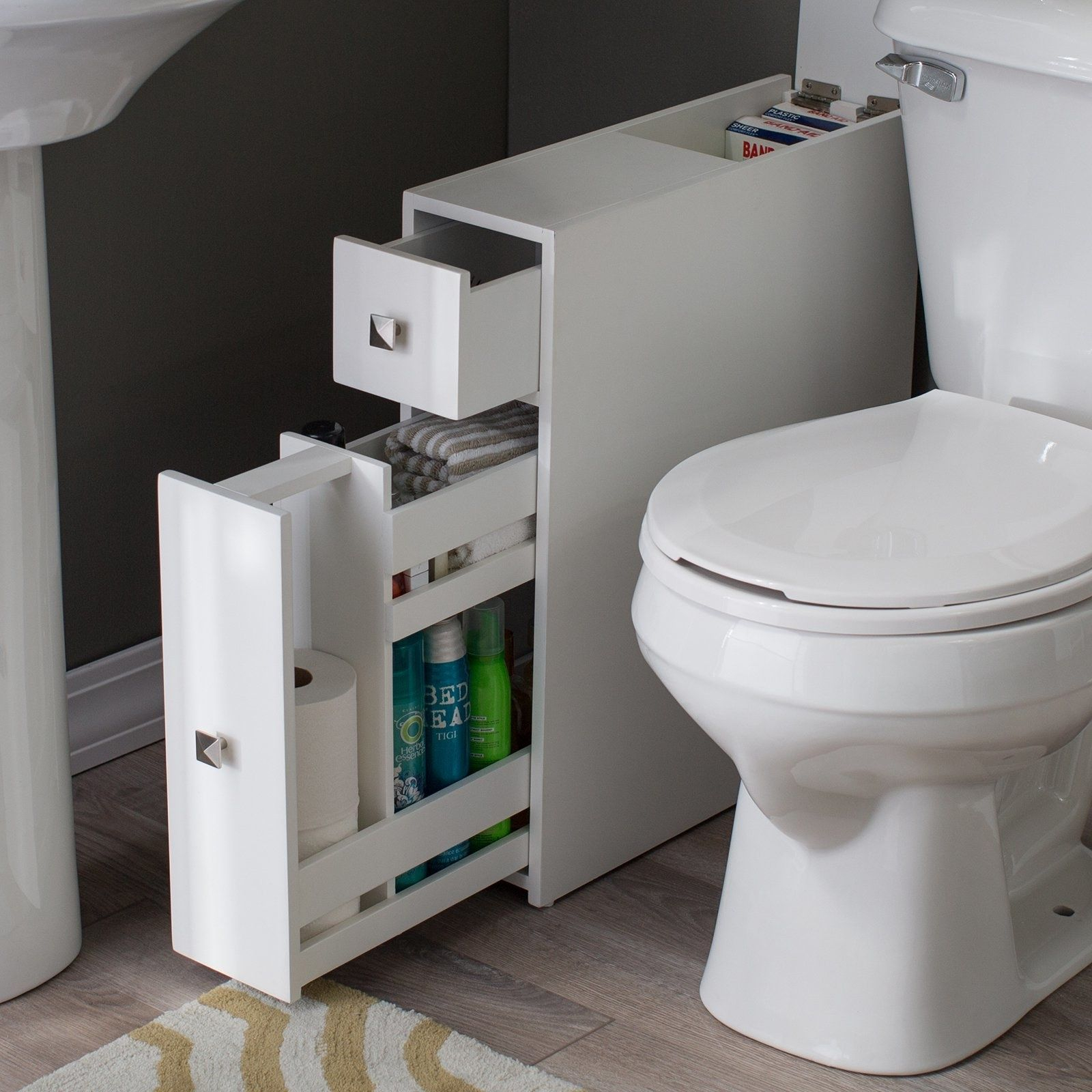 27 Ridiculously Clever Storage Ideas For Your Bathroom | Narrow ... intended for Gewnee Bathroom Cabinet Clever Ideas for Tiny Restroom Storage