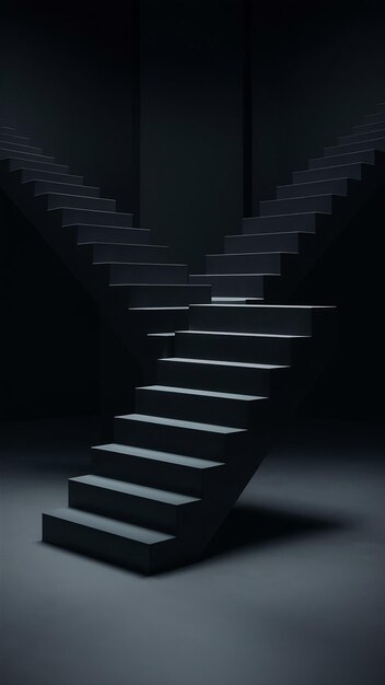 3D Black Step Background | Premium Ai-Generated Image intended for