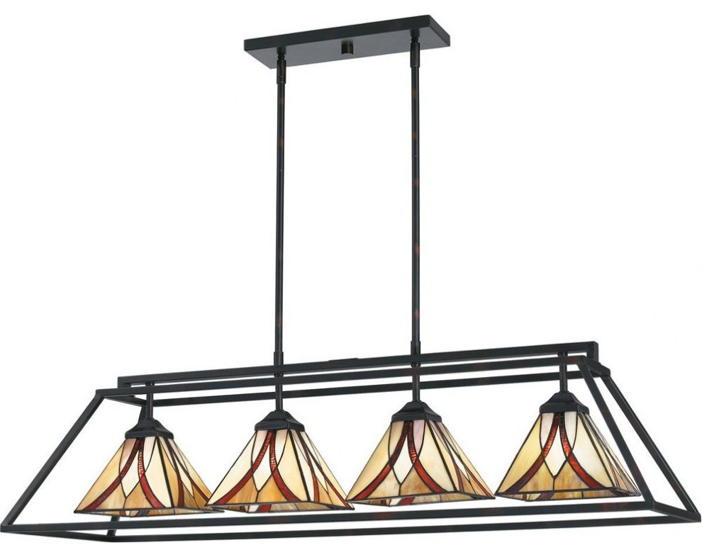 4 Light Linear Island Light - Tiffany Geometric Linear Pendant Light ... with regard to Choosing the Perfect 5-Light Linear Pendant for Your Island