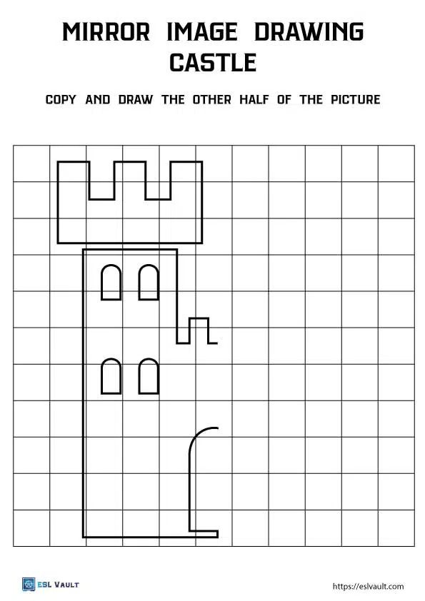 6 Free Mirror Image Drawing Worksheets - Esl Vault In 2022 | Mirror ... regarding