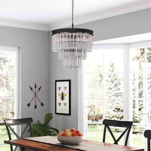 9-Light Brass Chandelier With Hanging Crystal - On Sale - Bed Bath ... for