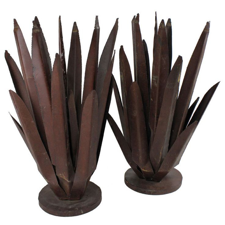 A Pair Of Large French Metal Cacti | Metal Decor, Metal, Decor with