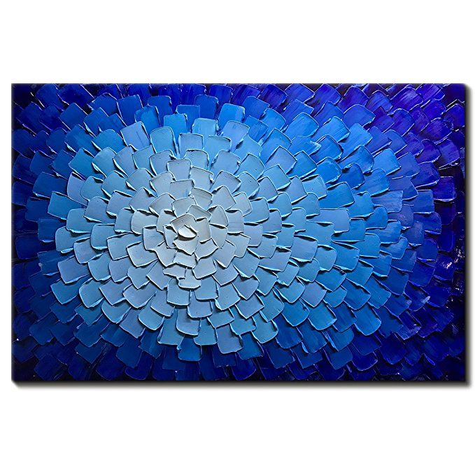 Abstract Blue Flowers Oil Painting with regard to Understanding the Artistic Appeal of the Designart Abstract Blue Flowers Mirror.