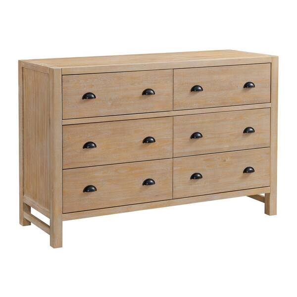 Alaterre Furniture Arden 6-Drawer Wood Double Dresser In Light ... pertaining to