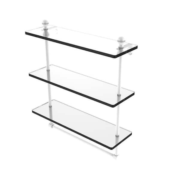 Allied Brass Mambo 16 In. Triple Tiered Glass Shelf With Integrated ... in Expert Tips for Installing and Maintaining Your Allied Brass 16" Triple Tiered Glass Shelf