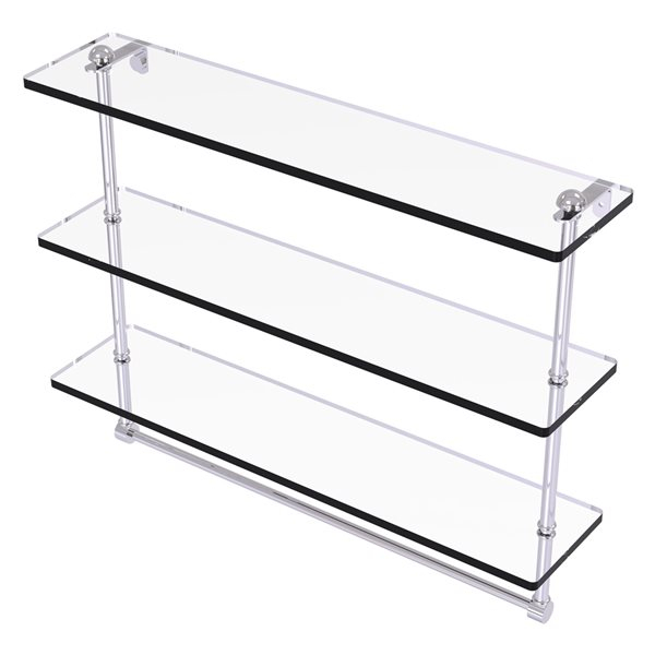 Allied Brass Polished Chrome 16-In Triple Tiered Glass Shelf With ... intended for Expert Tips for Installing and Maintaining Your Allied Brass 16" Triple Tiered Glass Shelf