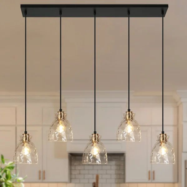 Almine 5 - Light Kitchen Island Linear Pendant Chandelier Light ... in Choosing the Perfect 5-Light Linear Pendant for Your Island