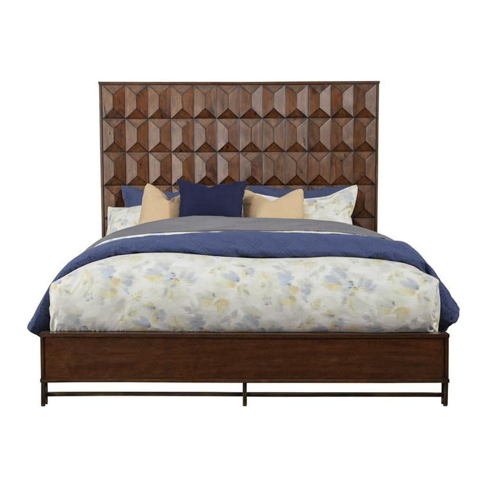 Alpine Origins Trig King Size Bed With Solid Wooden Headboard &Amp; Bronze ... throughout