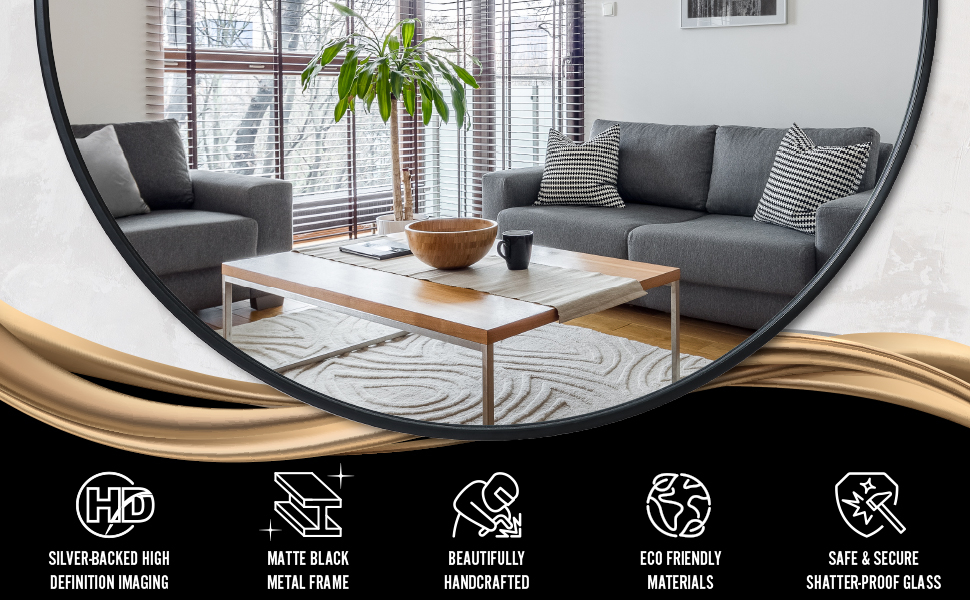 Amazon.com: Black Circle Wall Mirror 30 Inch Black Round Wall Mirror ... with Transform Your Space with a 30-Inch Black Round Mirror