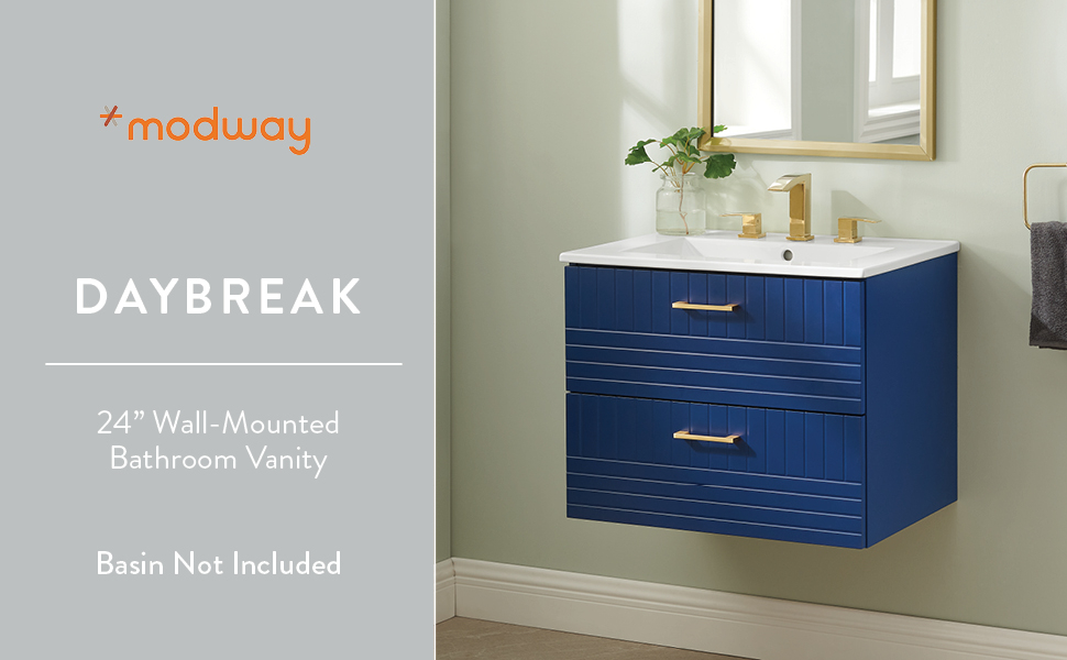 Amazon.com: Modway Daybreak 24" Wall-Mount Bathroom Vanity Cabinet ... inside The Daybreak 24 Wall Mount Design Considerations for a Seamless Look