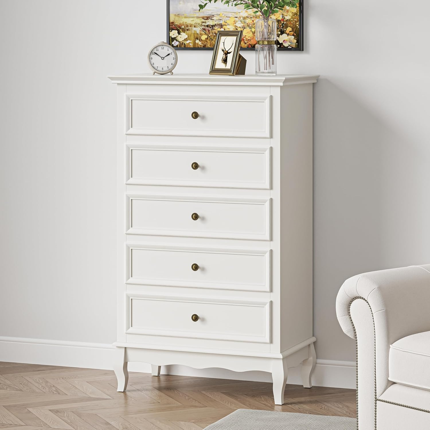 Amazon.com: Royalcraft White Dresser For Bedroom, Modern 5 Drawer ... throughout Unpacking the Franklin 5-Drawer Chest A Deep Dive into Style and Storage