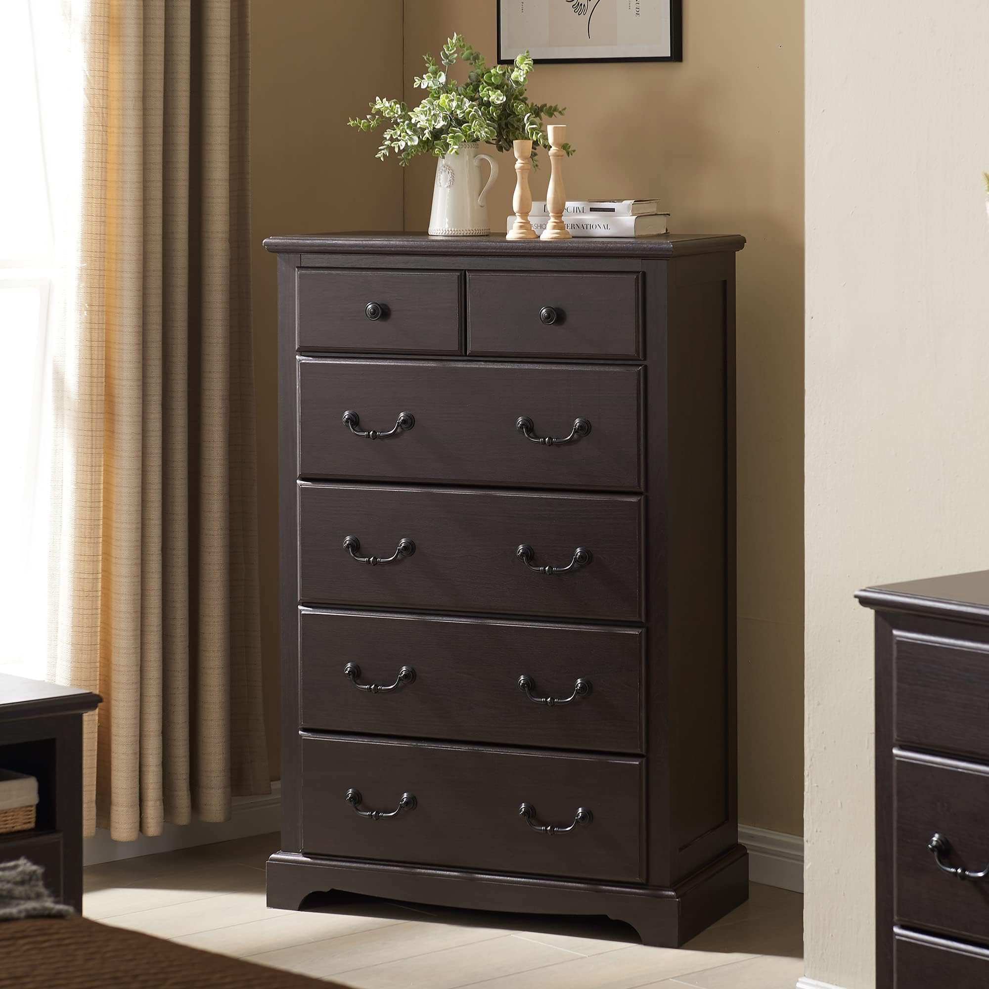 Amazon.com: T4Tream 6 Drawers Dresser Chests For Bedroom, 48" Tall ... intended for Beyond Storage How the Arden 6-Drawer Dresser Enhances Your Bedroom