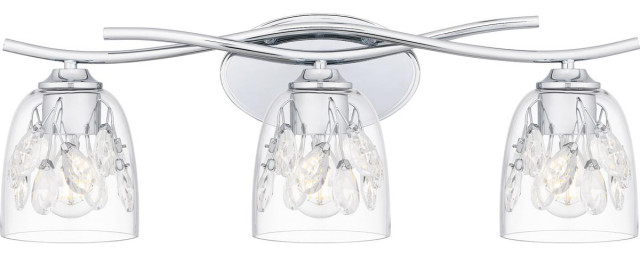 Ansley 3 Light Bathroom Vanity Light, Polished Chrome - Transitional ... regarding Why the Ansley Chrome Vanity Light is a Top Choice for Bathroom Updates