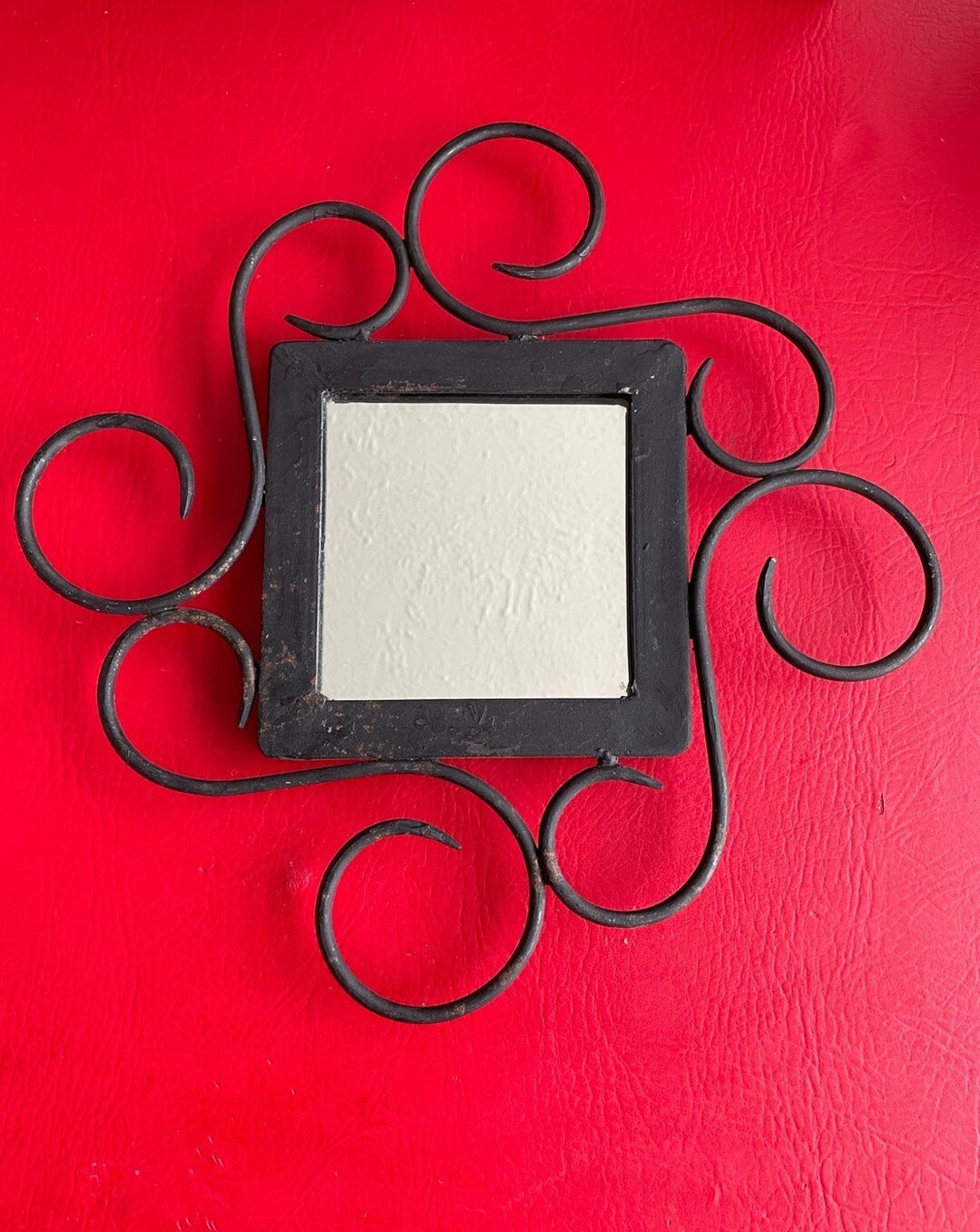 Antique Cast Iron Mirror - Etsy inside