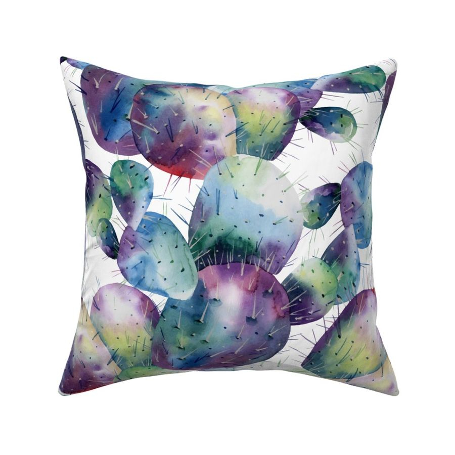 Artistic Watercolor Hand Painted Cacti Fabric | Spoonflower intended for