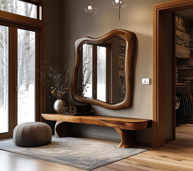 Asymmetric Mirror Design,Minimalist Appeal, Handcrafted Quality ... pertaining to The Enduring Appeal of Framed Mirrors in Home Design