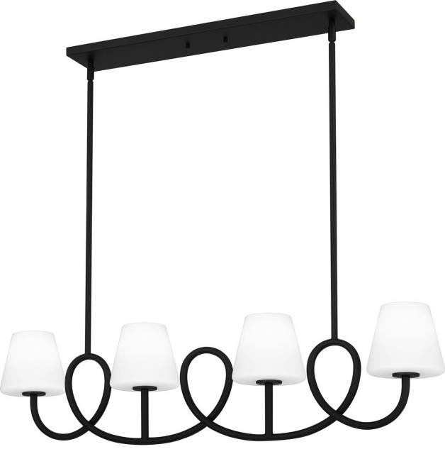 Atkins 4 Light Island Light, Matte Black - Transitional - Kitchen ... inside The Fairbank 6 Light Island Light How Matte Black Elevates Your Kitchen Ambiance