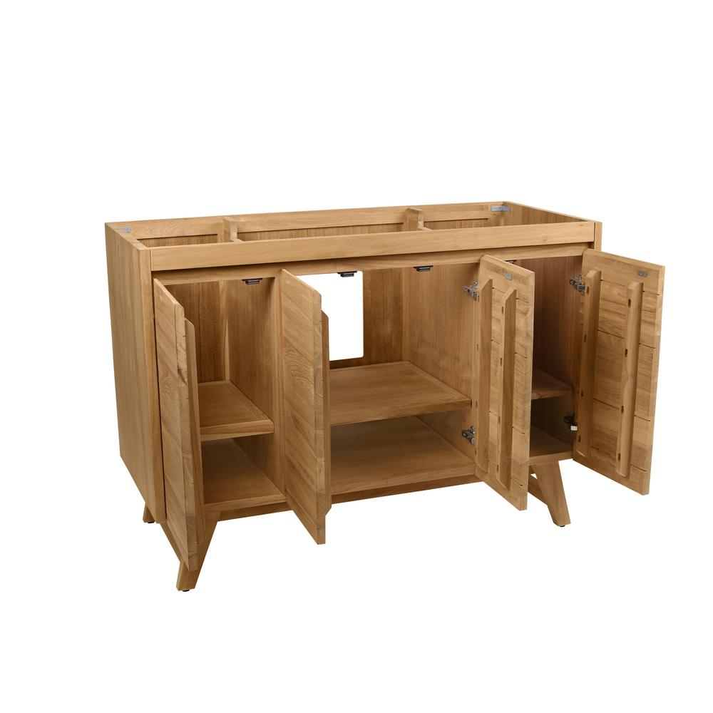 Avanity Coventry 48 In. Bath Vanity Cabinet Without Top In Natural Teak ... pertaining to A Closer Look at the Coventry Cabinet's Design and Function