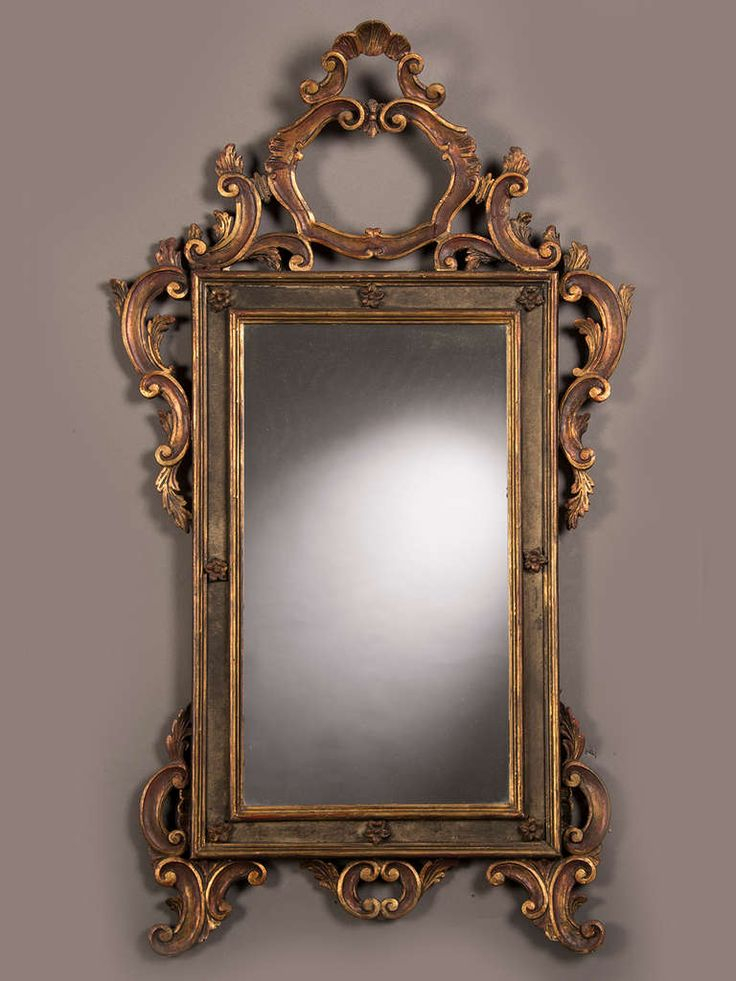 Baroque Style Gilded And Painted Mirror From Italy Ca. 1850 | 1Stdibs ... in Mastering the Art of Decorating with a Classic Baroque Wall Mirror
