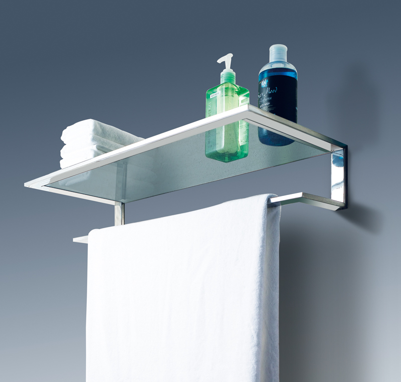 Bath Accessories - Designer's Plumbing pertaining to Expert Tips for Installing and Styling Your New Glass Shelf with Towel Bar