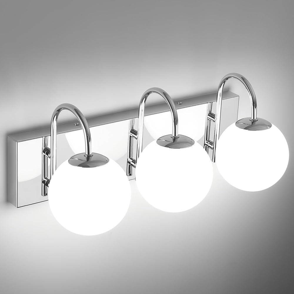 Bathroom Vanity Lights Polished Chrome Shown In Pictures Mid Century inside