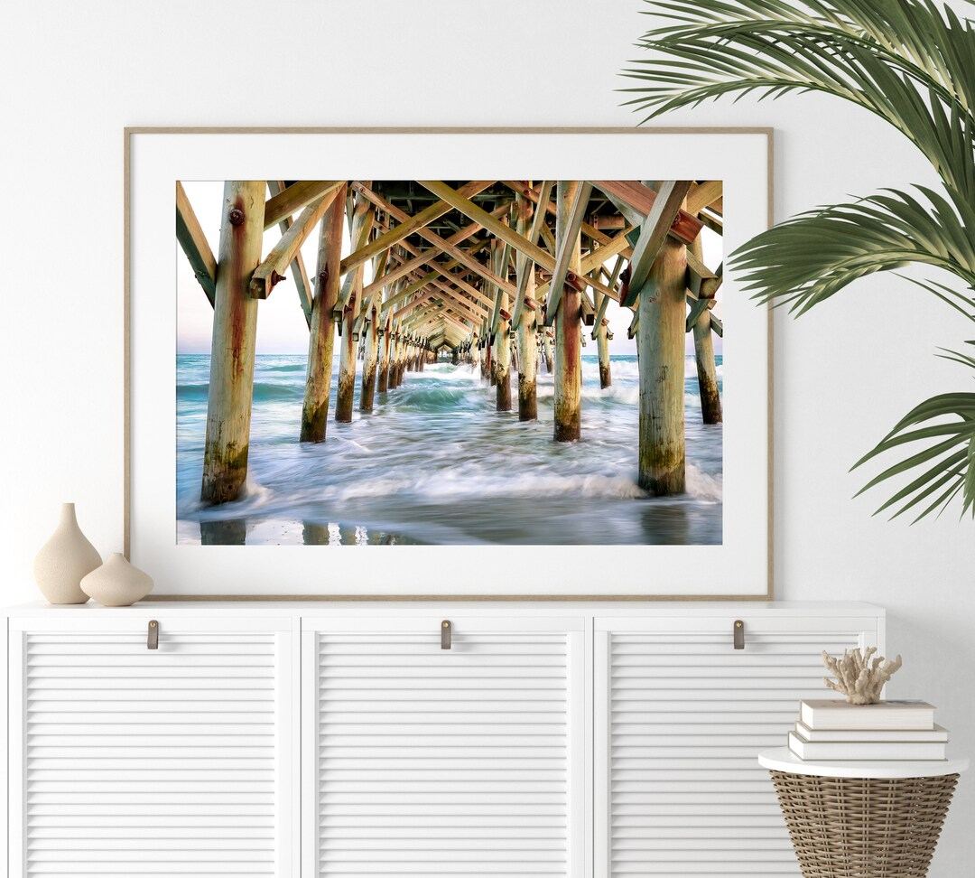 Beach Print, Ocean Pier Wall Art Photography Unframed Coastal Print ... with