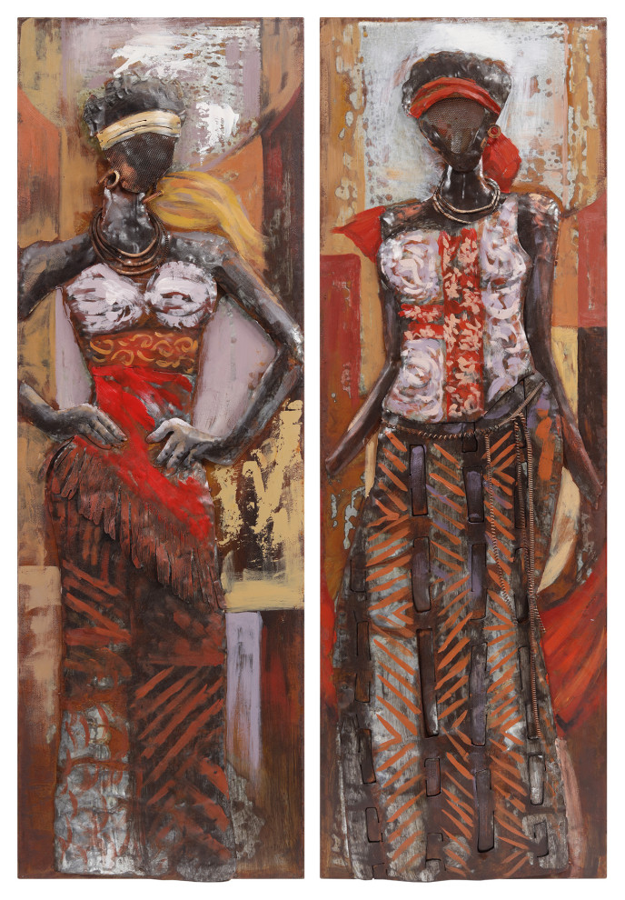 Beautiful Woman Wall Art Iron Hand Painted Dimensional Wall Sculpture ... within Discover the Artistry of Dimensional Woman Wall Sculptures