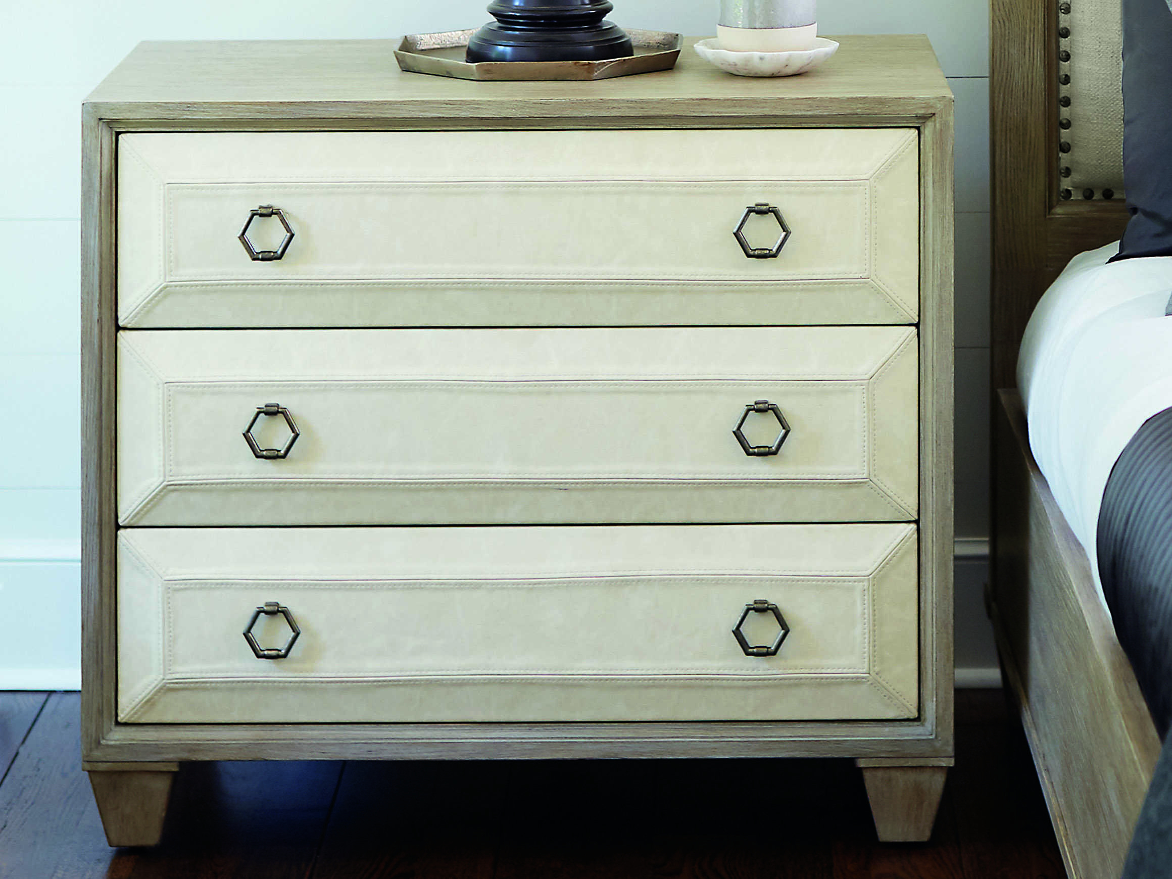 Bernhardt Santa Barbara Sandstone Three-Drawer Nightstand | Bh385218 regarding