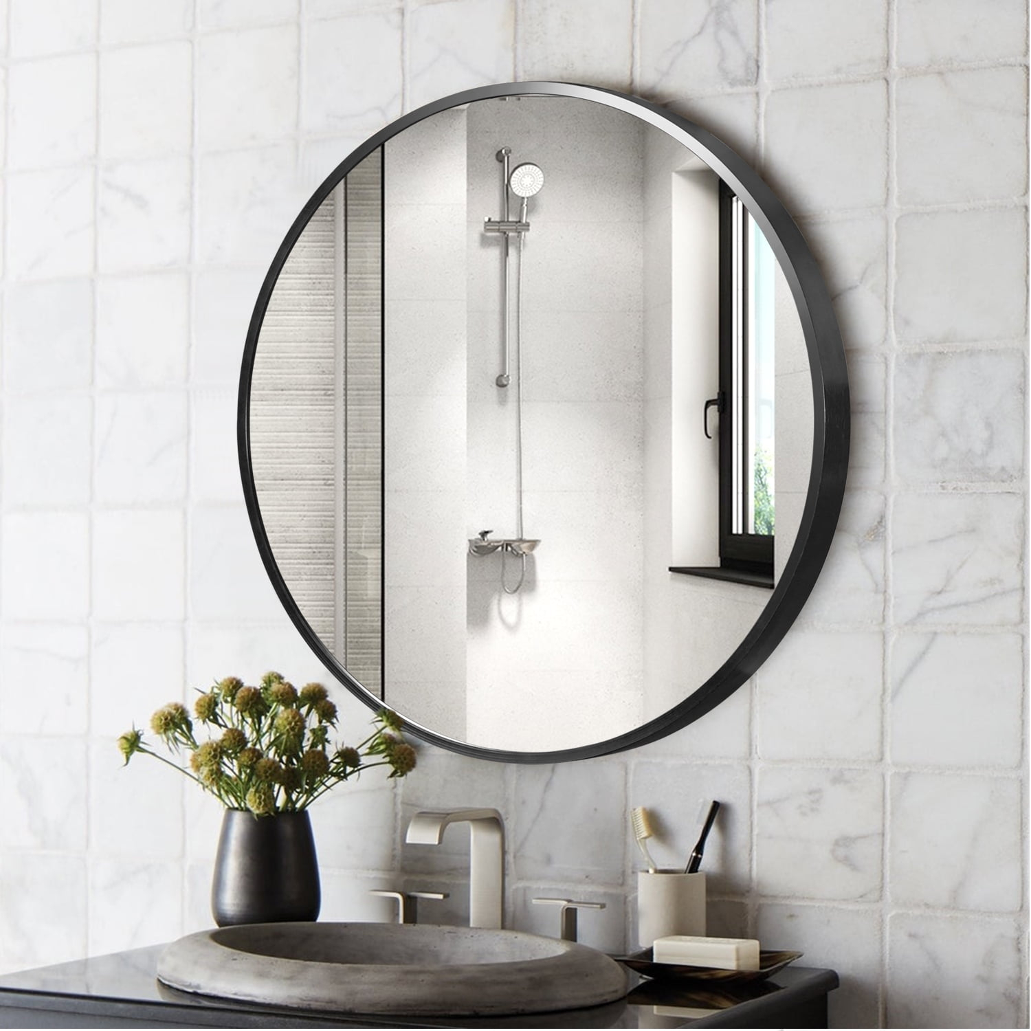 Black Circular Mirror Bathroom - Markanthonystudios.net inside Choosing the Perfect Black Ring Mirror for Your Home