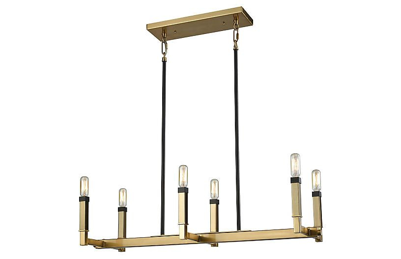 Bosley Linear Chandelier, Satin Brass/Bronze - Linear Lighting ... intended for