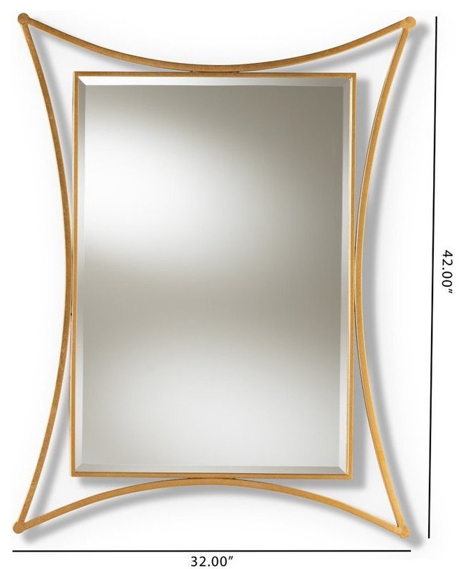 Bowery Hill Decorative Wall Mirror In Gold - Contemporary - Wall ... inside Styling Your Home with a Bowery Hill Oval Wall Mirror