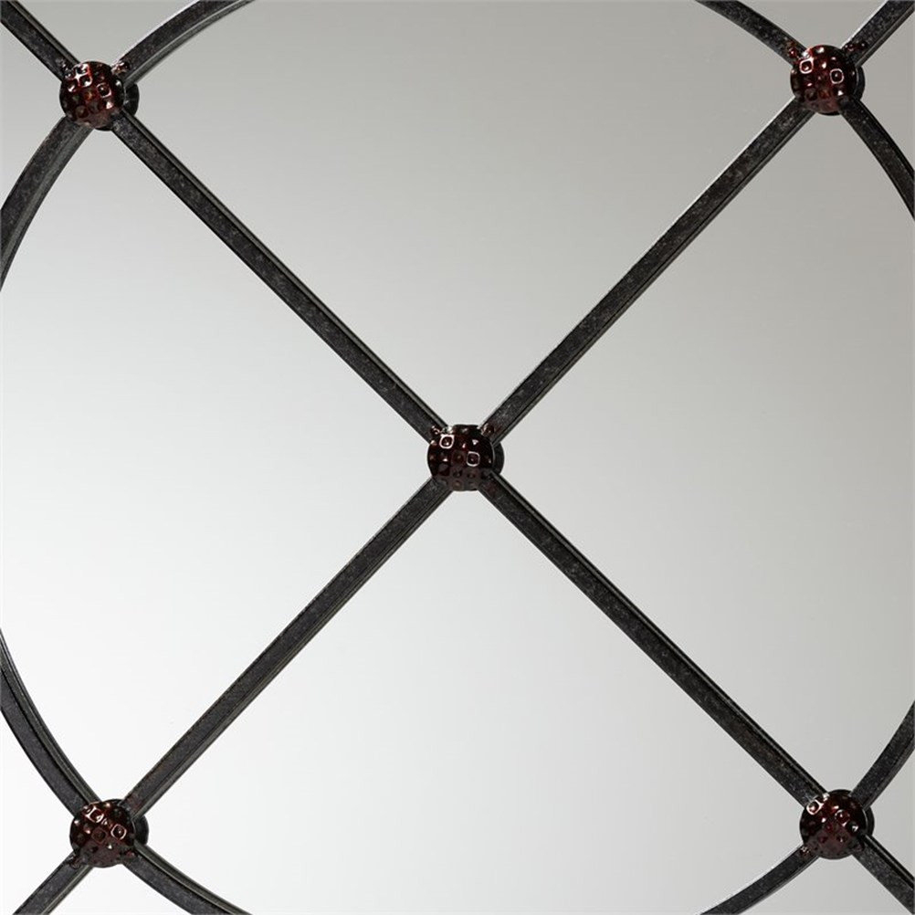 Bowery Hill Modern Black Finished Metal Accent Wall Mirror ... pertaining to Styling Your Home with a Bowery Hill Oval Wall Mirror