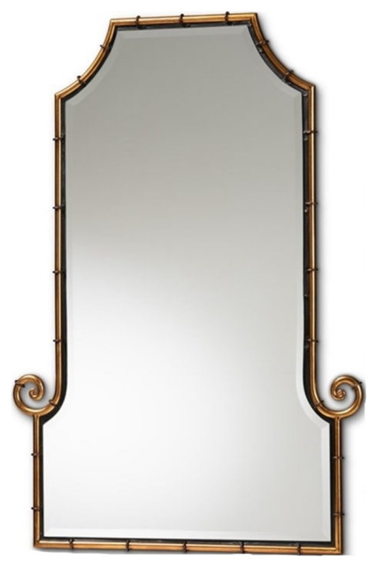 Bowery Hill Modern Gold Finished Metal Bamboo Inspired Accent Wall ... within Styling Your Home with a Bowery Hill Oval Wall Mirror