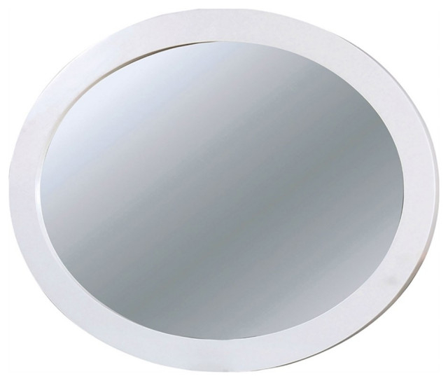 Bowery Hill Oval Shape Mid-Century Solid Wood/Wood Veneer/Mdf Mirror In ... for Styling Your Home with a Bowery Hill Oval Wall Mirror
