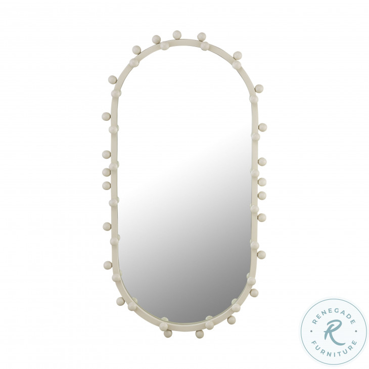 Bubbles Ivory Large Oval Wall Mirror From Tov | Coleman Furniture throughout How a Bubbles Ivory Oval Wall Mirror Can Elevate Your Living Space