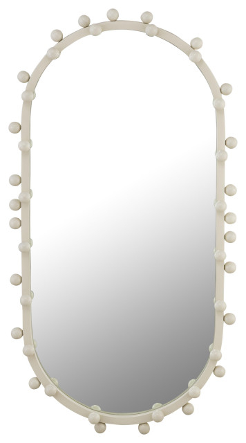 Bubbles Oval Wall Mirror - Transitional - Wall Mirrors - By Tov ... inside How a Bubbles Ivory Oval Wall Mirror Can Elevate Your Living Space