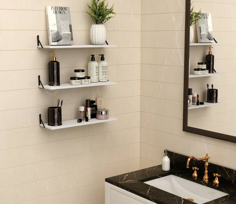 Buy Aloft Wall Shelf With Bracket, Modern Wood &Amp; Metal Wall Mounted ... with