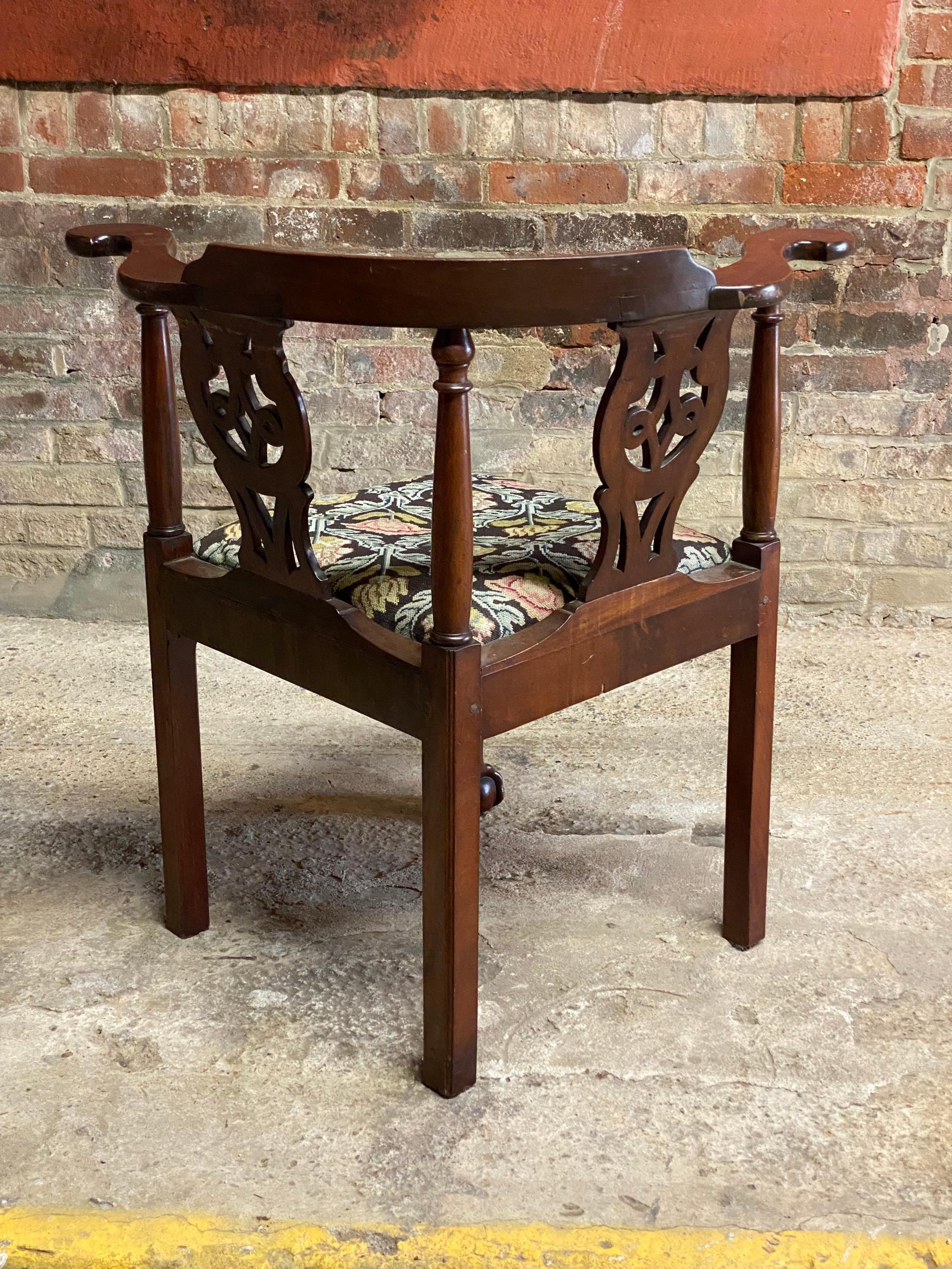 Carved Mahogany Claw And Ball Chippendale Corner Chair For Sale At 1Stdibs in