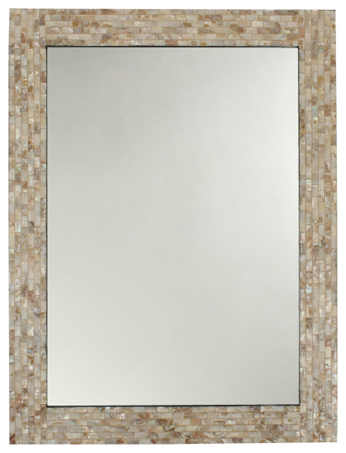 Chloe's Reflection Seashell Finish Rectangular Framed Wall Mirror ... pertaining to