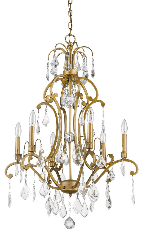 Claire 6-Light Antique Gold Chandelier With Crystal Accents ... regarding Crystal Accents and Satin Brass The Enduring Appeal of the Sosha Chandelier