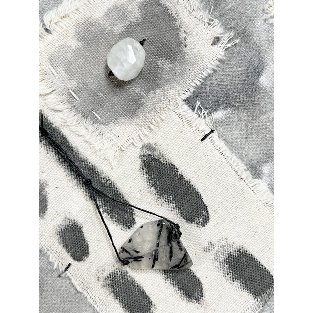 Connect; Black And White Mixed Media On Canvas With Textiles And Stones ... throughout