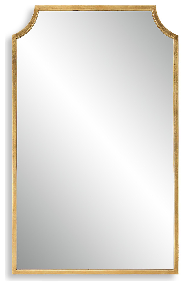 Contemporary 22" X 36" Iron Gold Leaf Mirror, 22-In W X 1.13-In D X 36 ... throughout How a 22x36 Gold Leaf Mirror Can Transform Your Space