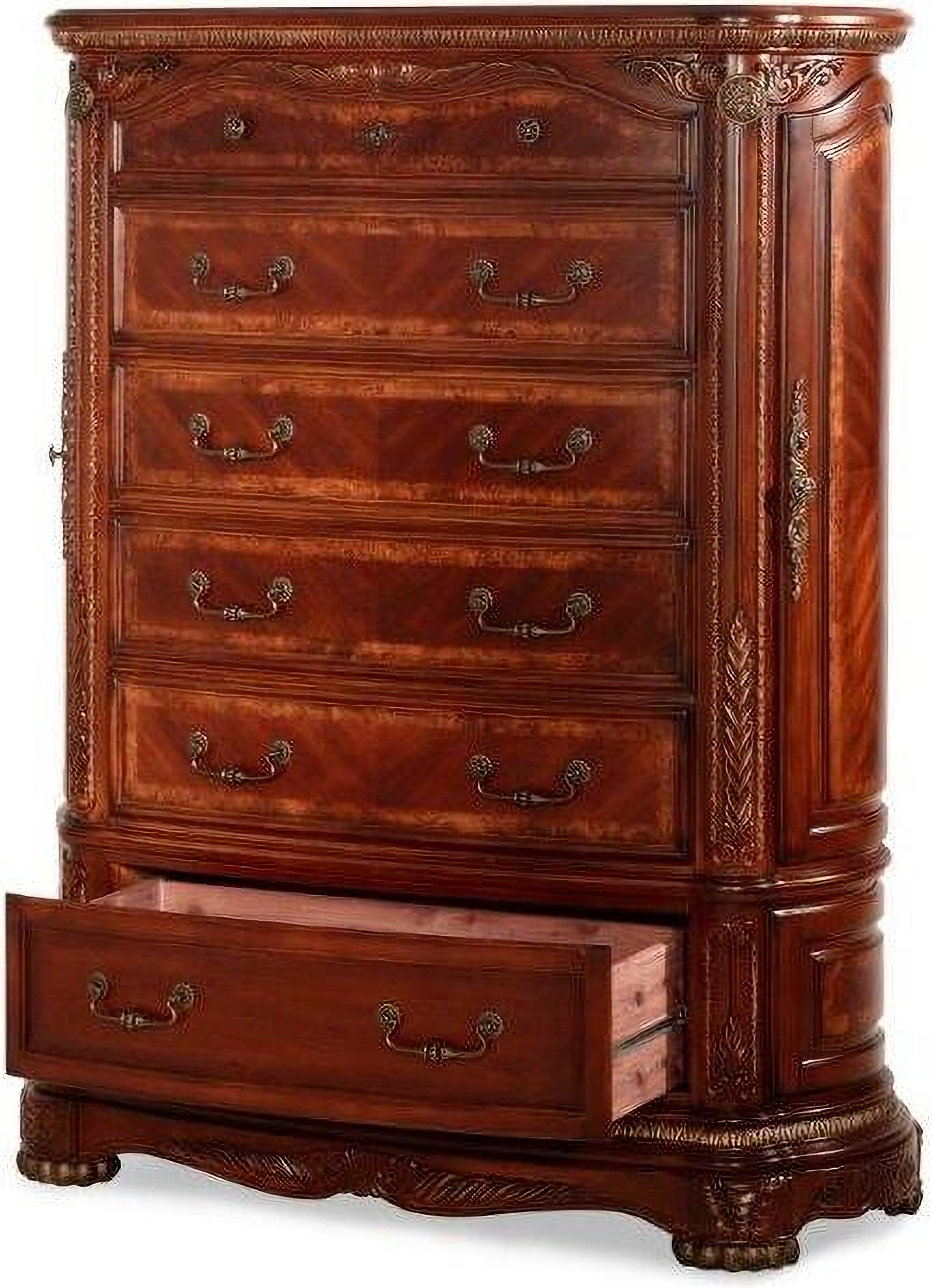 Cortina Honey Walnut Sleigh Bedroom Set - 1Stopbedrooms. inside